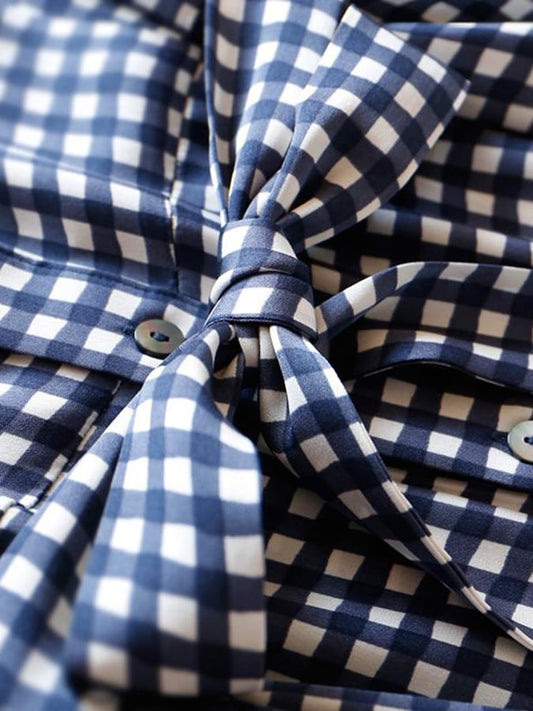 Fashion Casual Plaid Shirt Dress