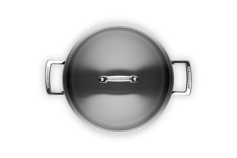 Cocotte profonde antiadhésive renforcée avec couvercle en verre