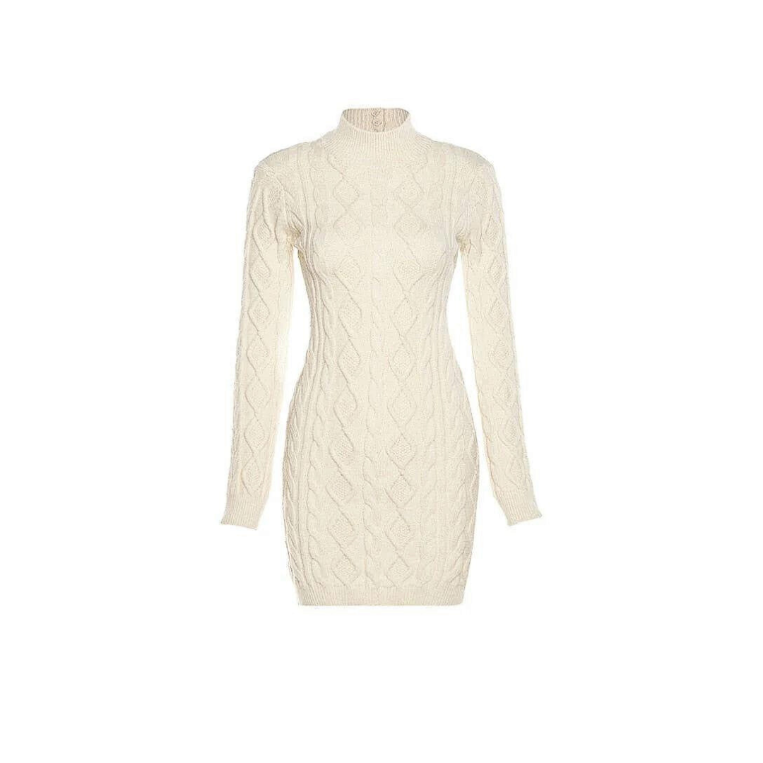 HOLD ME CLOSER Knitted Long Sleeve Backless Mini Dress