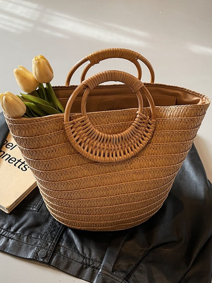 Holiday Straw Woven Bag