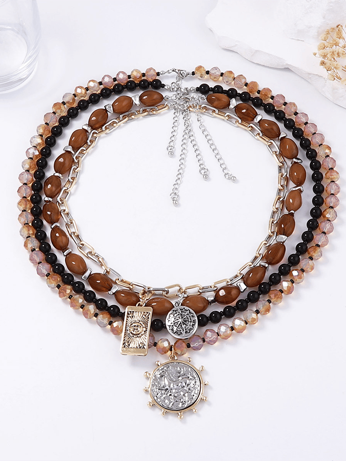 Women'S Vintage Turquoise Rice Bead Necklace