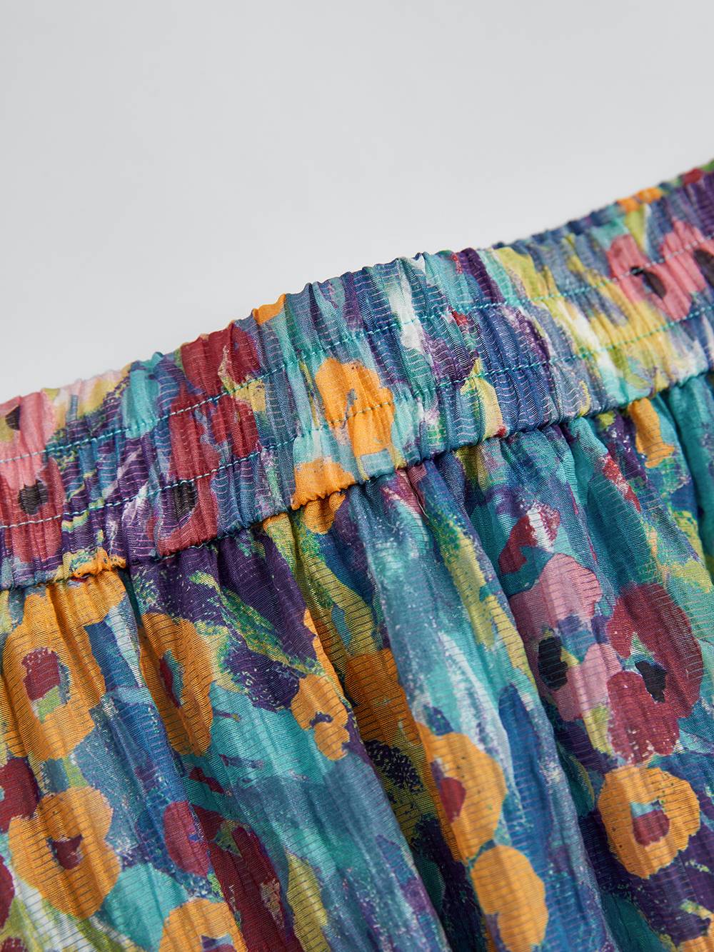 Jupe taille élastique à imprimé floral style peinture à l'huile française ✨Livraison gratuite✨