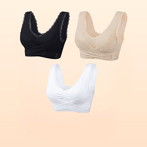 🎁Achetez-en 1, obtenez-en 2 GRATUITS🎁 - Soutien-gorge corset confortable à bretelles croisées sur le devant et fermeture latérale en dentelle