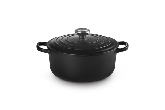Cast Iron Round Casserole with Black Interior