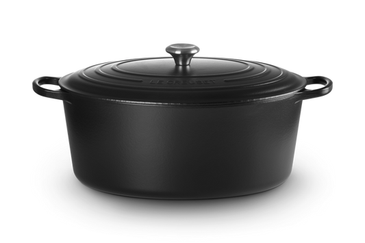 Cast Iron Oval Casserole with Black Interior