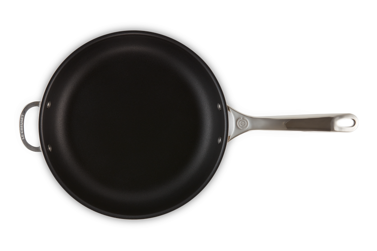 Poêle à frire profonde antiadhésive en acier inoxydable Signature avec poignée auxiliaire 