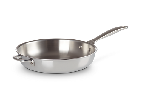 Signature Stainless Steel Uncoated Frying Pan with Helper Handle