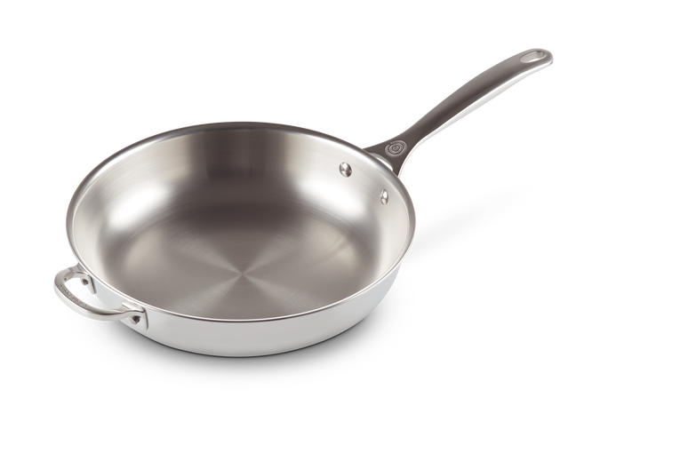 Signature Stainless Steel Uncoated Frying Pan with Helper Handle