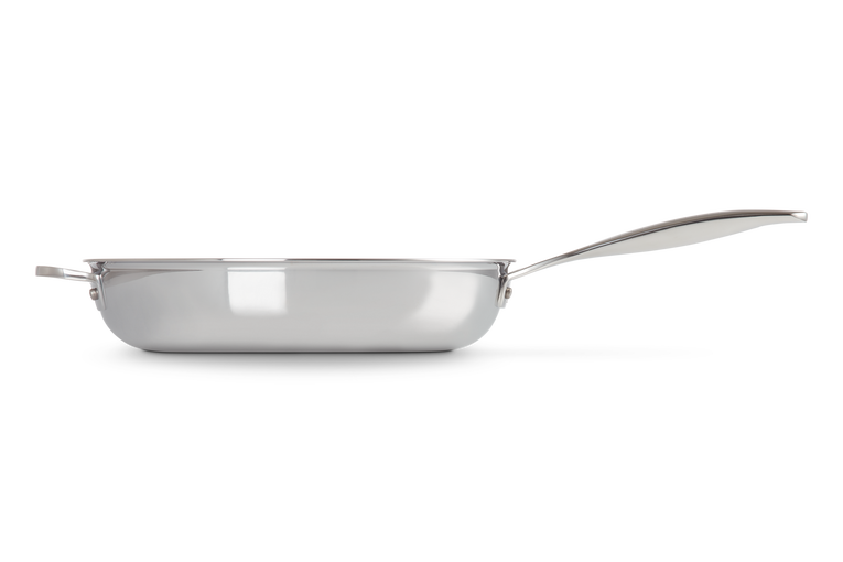 Signature Stainless Steel Uncoated Frying Pan with Helper Handle