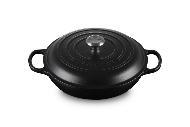 Cast Iron Shallow Casserole with Black Interior