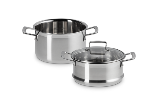 3-ply Stainless Steel Casserole with Steamer Set