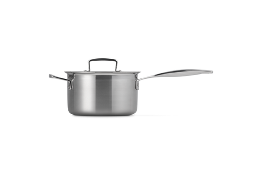 3-ply Stainless Steel Saucepan with Lid and Helper Handle