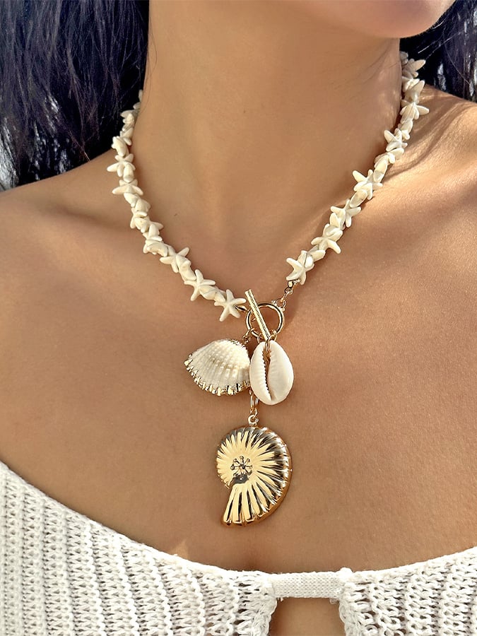 Women's Retro Bull Head Clavicle Exotic Ethnic Style Cactus Stacked Beaded Necklace