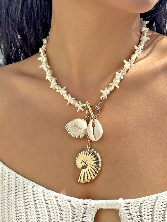 Women's Retro Bull Head Clavicle Exotic Ethnic Style Cactus Stacked Beaded Necklace