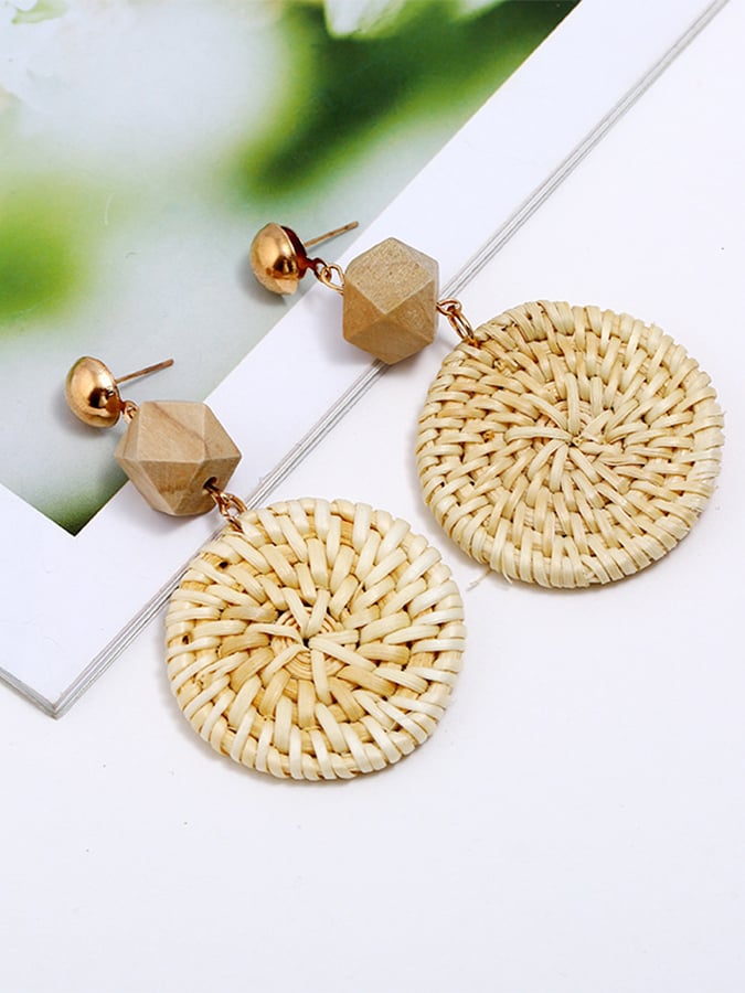 Boucles d'oreilles tressées bohèmes phénix pour femmes 