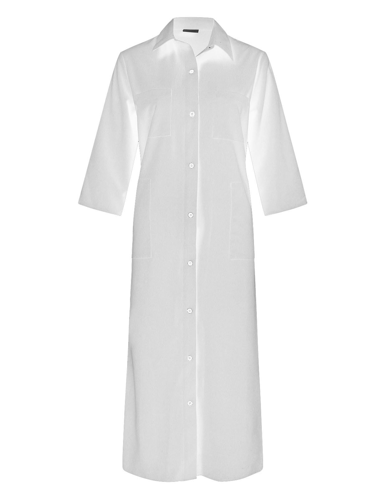 Women's Casual Solid Color Shirt Long Dress