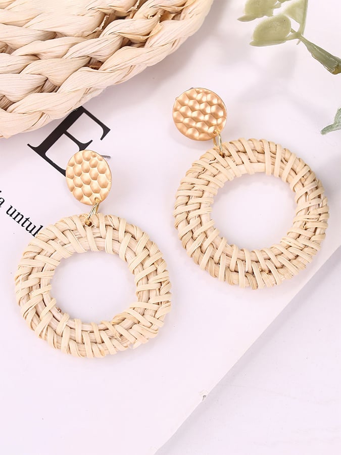 Boucles d'oreilles tressées bohèmes phénix pour femmes 