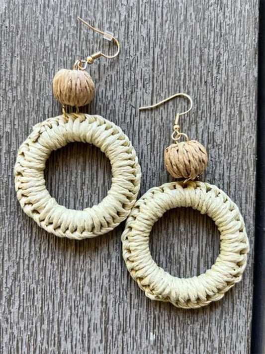 Women's Raffia Braided Earrings