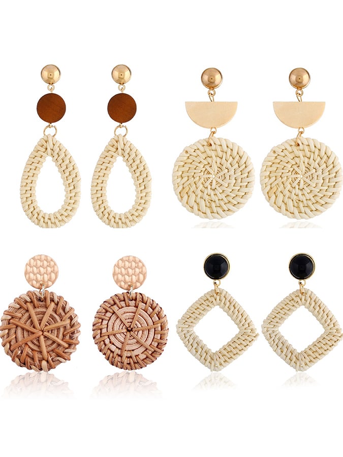 Boucles d'oreilles tressées bohèmes phénix pour femmes 