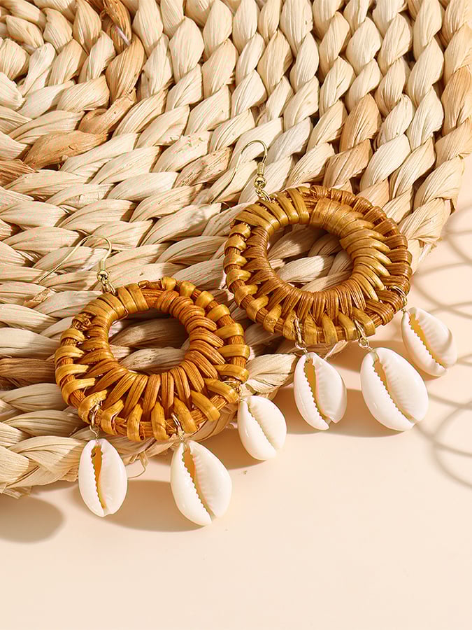 Boucles d'oreilles tressées bohèmes phénix pour femmes 