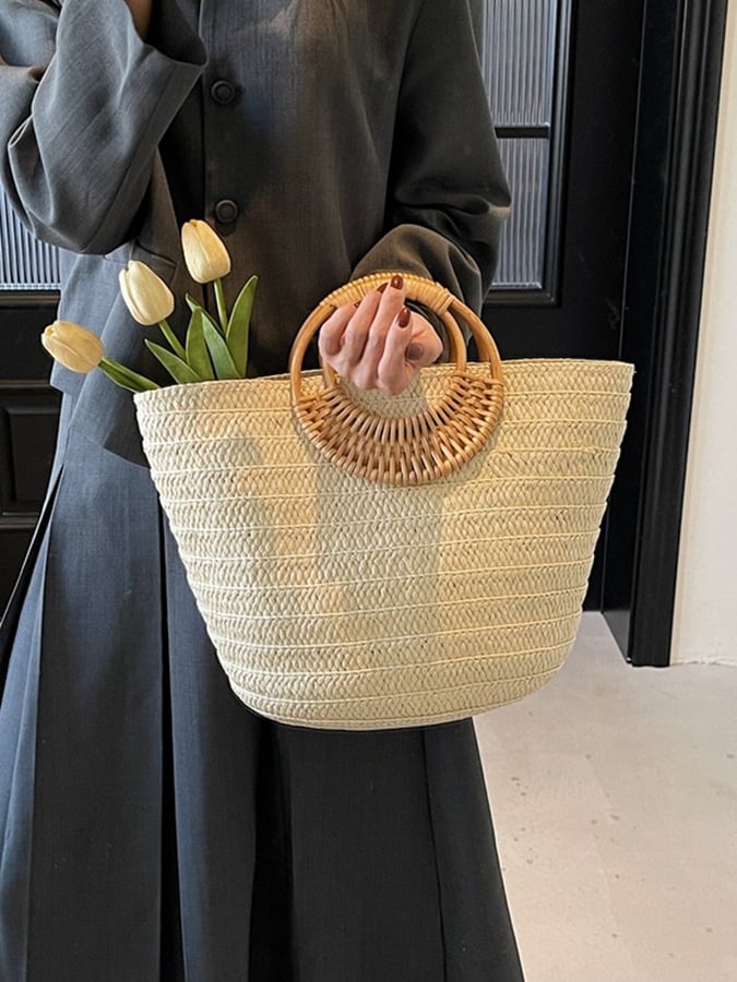 Holiday Straw Woven Bag