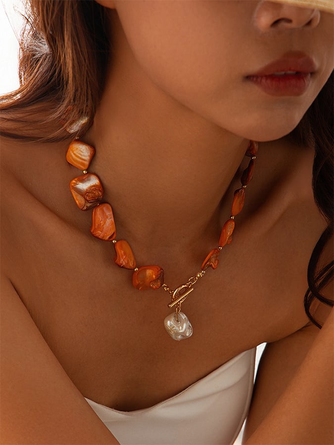 Bohemian Irregular Shell Bead Necklace Holiday Retro Sea Star Personality Necklace