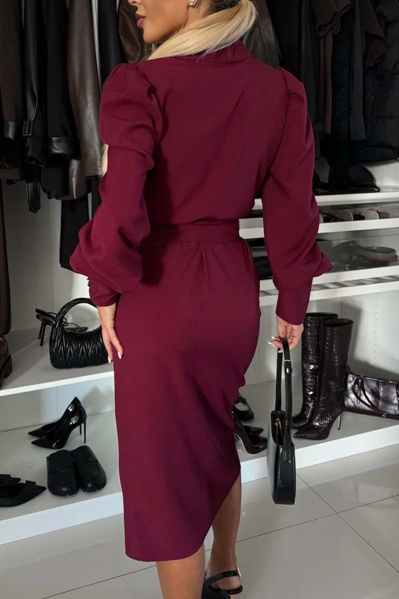 Women's Solid Color Elegant V-neck Dress